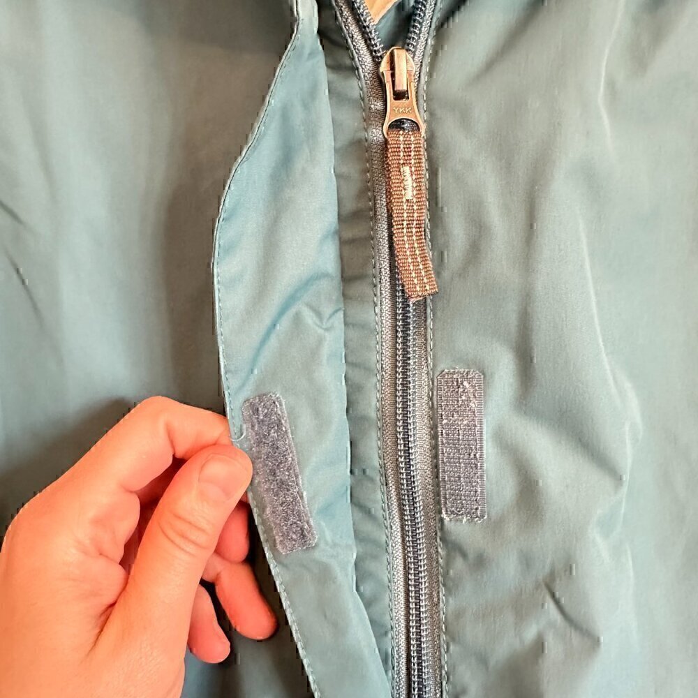 VINTAGE 80s / 90s windbreaker hoodie jacket full zip with pockets women's large - Picture 5 of 13